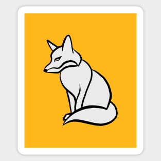 Fox Line Drawing Sticker